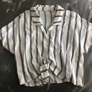 Wilfred stripped blouse with tie